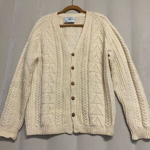 Vintage Snowbird Men’s Sweater Cardigan Small 100% Pure Virgin Wool New Zealand